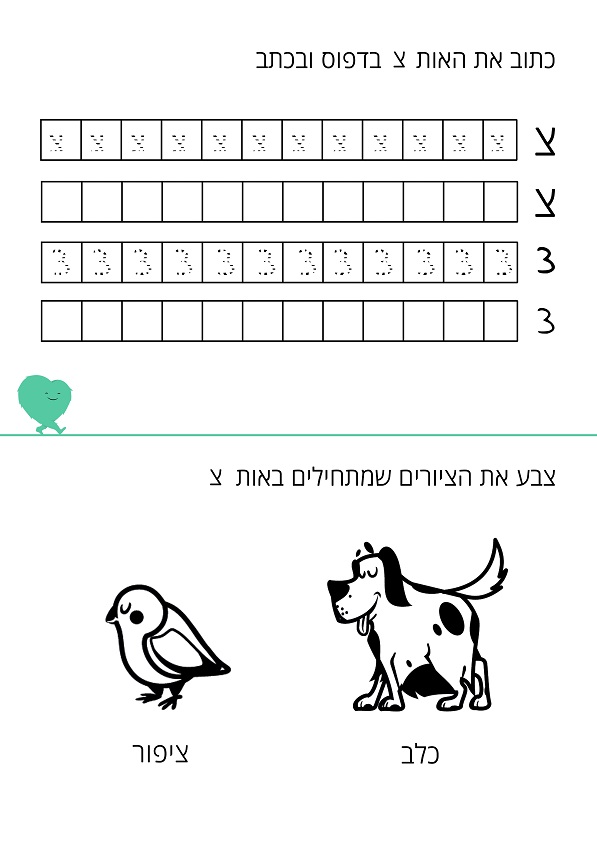 דף עבודה האות צ